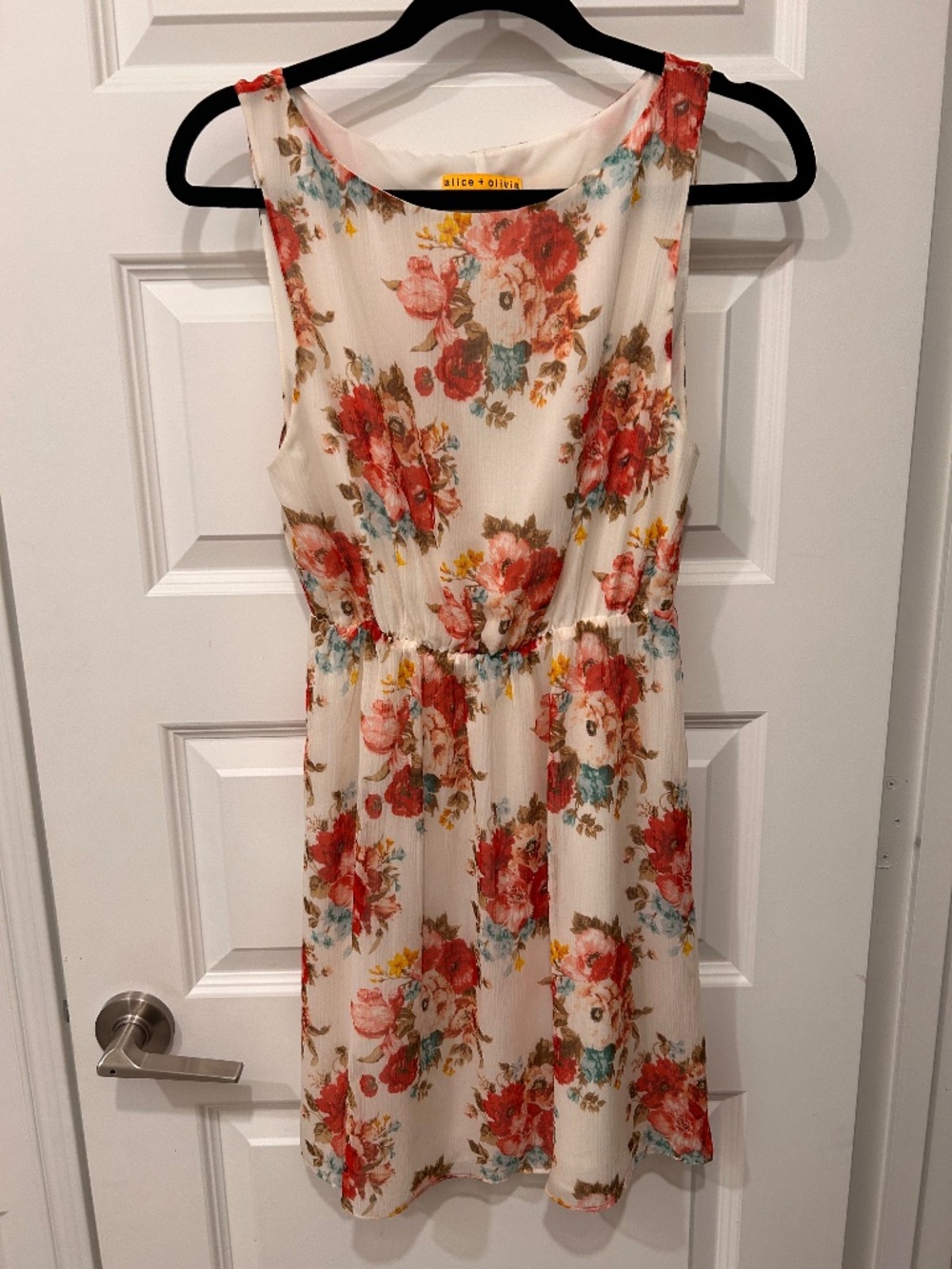 Alice + Olivia Silk Floral Sleeveless Mini Dress Size Small